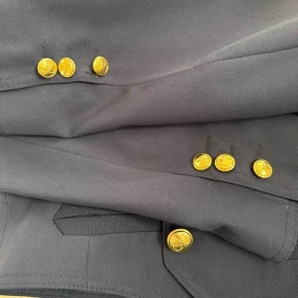 Vintage Valentino Miss V Navy Cropped Blazer with Gold Buttons - Picture 9 of 11